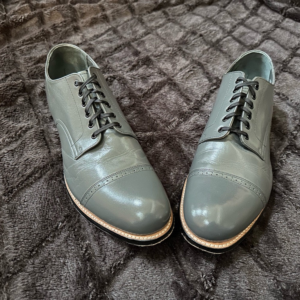 CYBER SALE!  Stacy Adams Gray Leather Dress Shoes!  11.5D